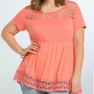 Torrid coral Babydoll shirt